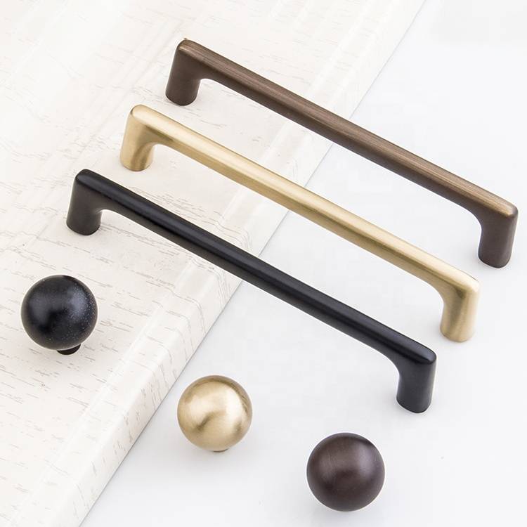 Luxury Brass And Black Cabinet Drawer Pulls Furniture Hardware Handles